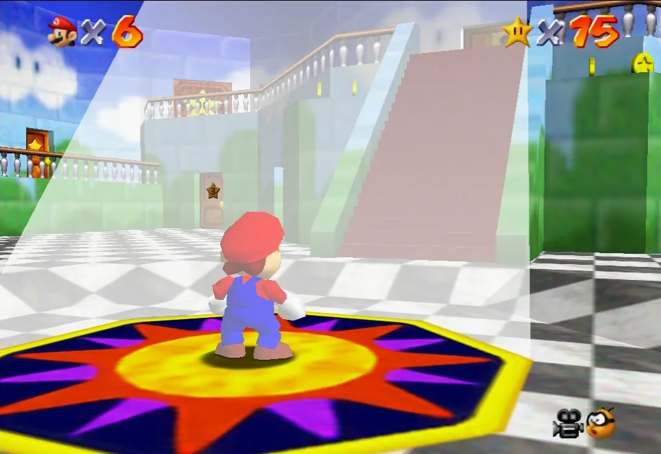 Super Mario 64 - 5. Tower of the Wing Cap 8 Red Coins - Peach's Castle Secret Stars 1.