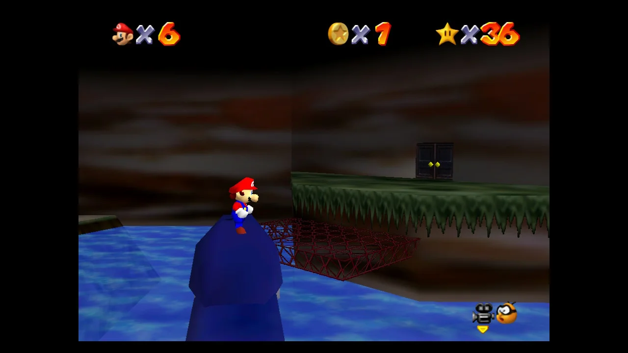 Super Mario 64 - 6. Cavern of the Metal Cap 8 Red Coins - Peach's Castle Secret Stars 1.