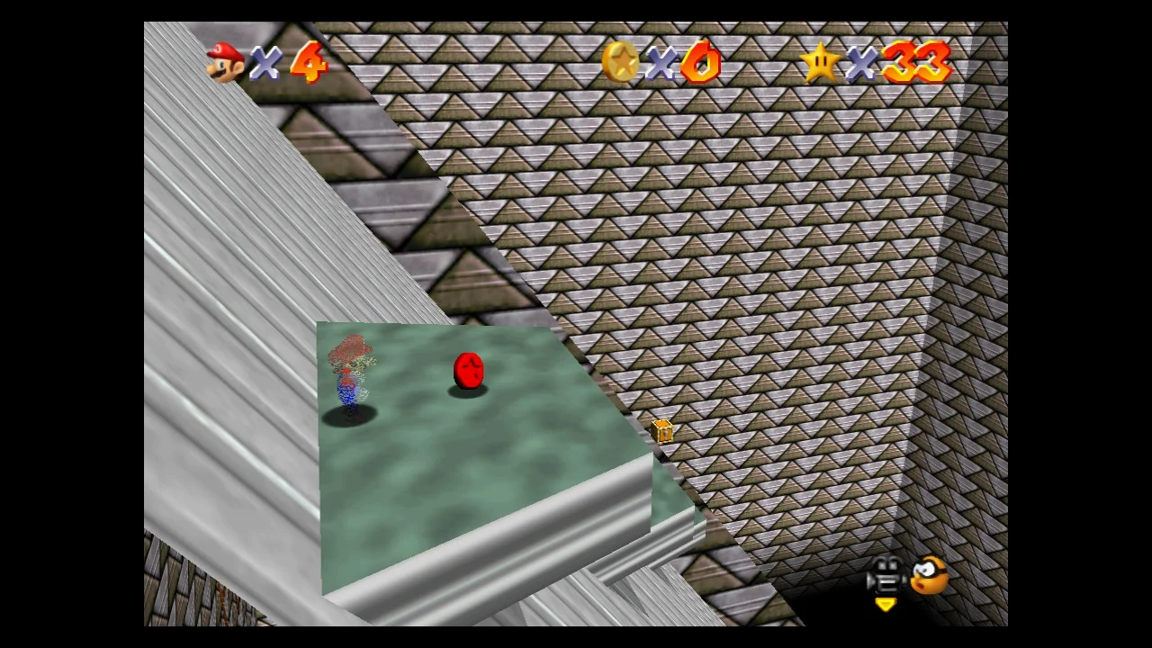 Super Mario 64 - 7. Vanish Cap Under the Moat 8 Red Coins - Peach's Castle Secret Stars 3.